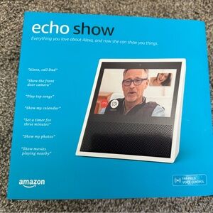 Amazon Echo Show with Blue Box